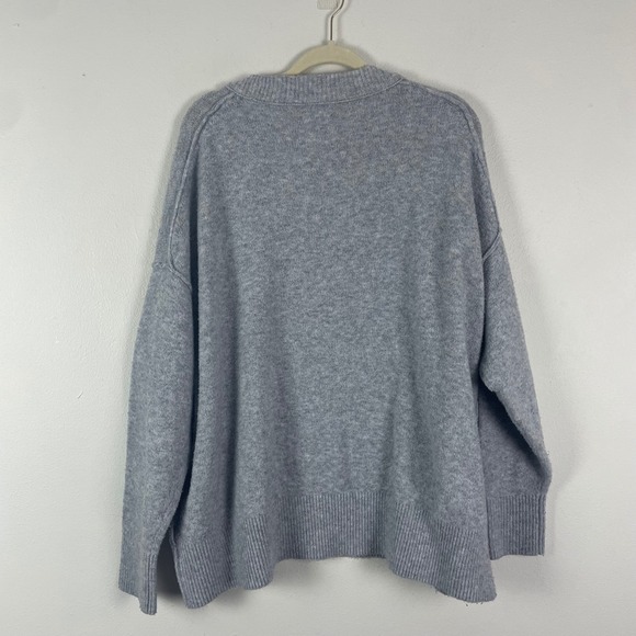Aerie Oversized Unreal Grey Crew Neck Sweater Knit Pullover Women's L Lounge - Picture 7 of 8